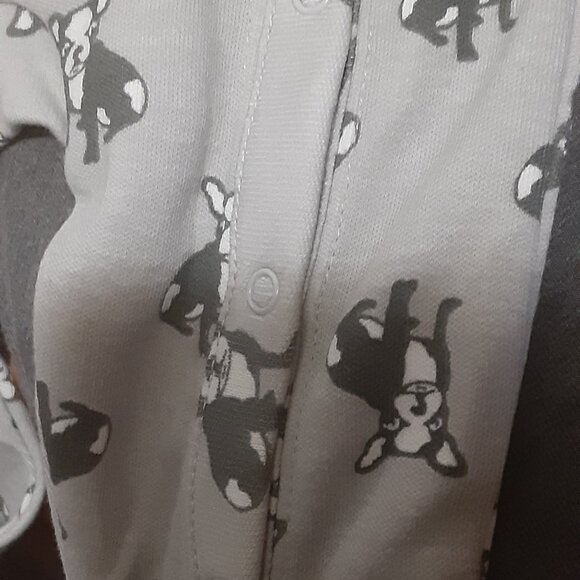 NEWBORN ONE PIECE, FOOTIE,  BULL DOG PRINT - Picture 4 of 6